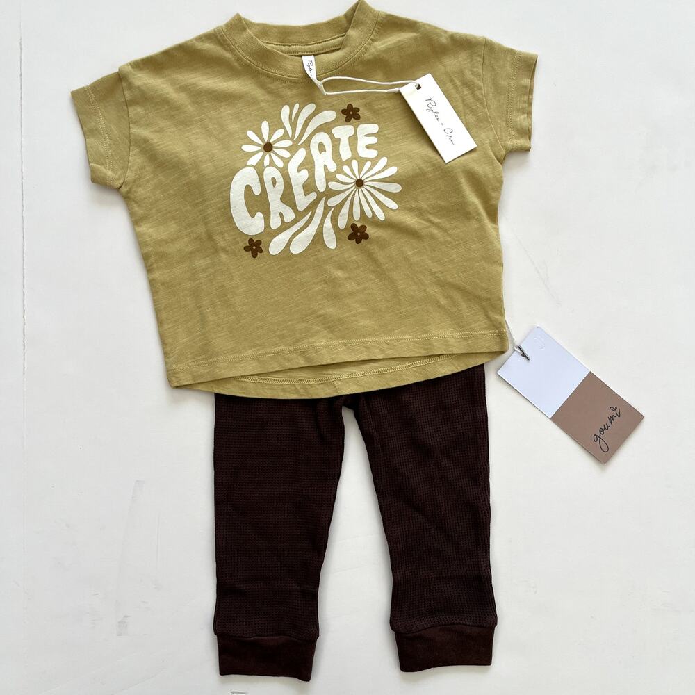 Rylee + Cru / Goumi Baby Girl Outfit Bundle 6-12m NWT
